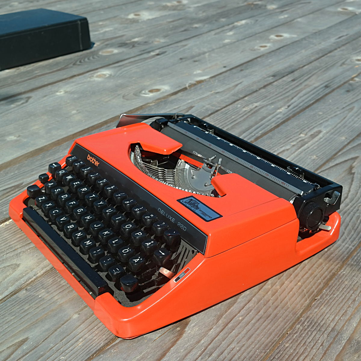 Vintage. Brother Deluxe 220 RED 1960s portable typewriter, a classic